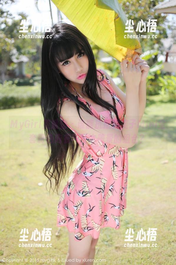 MyGirl美媛馆-糯美子Mini MyGirl美媛馆 - 谁能抗拒糯美子Mini全套粉色内衣与日本美景的组合?